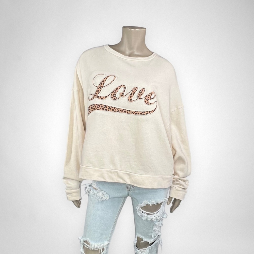 M&S‎ COLLECTION Medium Off-White Cropped Sweater Size Casual Oversized